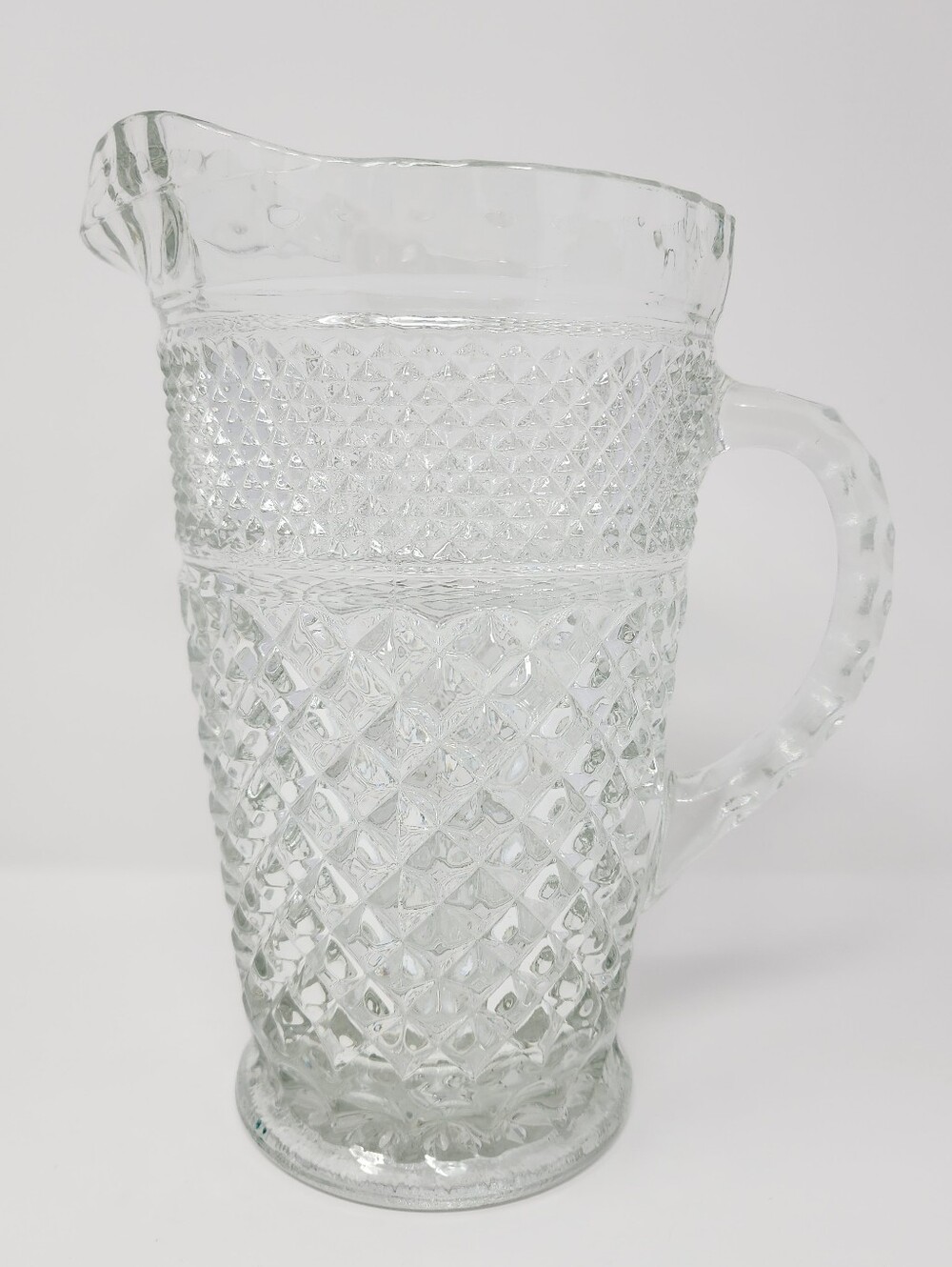 Vintage Anchor Hocking Wexford Diamond-Pattern Pitcher